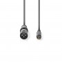 Câble Audio XLR | XLR Mâle à 3 Broches - RCA Mâle | 3,0 m | Gris