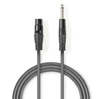 Câble Audio XLR Asymétrique | XLR Femelle à 3 broches - 6,35 mm Mâle | 1,5 m | Gris