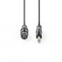 Câble Audio XLR Asymétrique | XLR Femelle à 3 broches - 6,35 mm Mâle | 1,5 m | Gris
