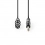 Câble Audio XLR Asymétrique | XLR Femelle à 3 broches - 6,35 mm Mâle | 10 m | Gris