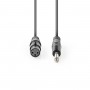 Câble Audio XLR Asymétrique | XLR Femelle à 3 broches - 6,35 mm Mâle | 5,0 m | Gris