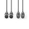 Câble Audio XLR Symétrique | 2x XLR Mâles à 3 Broches - 2x XLR Femelles à 3 Broches | 3,0 m | Gris