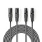 Câble Audio XLR Symétrique | 2x XLR Mâles à 3 Broches - 2x XLR Femelles à 3 Broches | 5,0 m | Gris