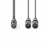 Câble Audio XLR Symétrique | 2x XLR Mâles à 3 Broches - XLR Femelle à 3 Broches | 1,5 m | Gris