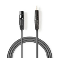 Câble Audio XLR Symétrique | XLR Femelle à 3 Broches - 3,5 mm Mâle | 1,0 m | Gris
