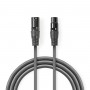 Câble Audio XLR Symétrique | XLR Mâle à 3 Broches - XLR Femelle à 3 Broches | 1,0 m | Gris