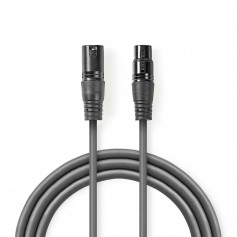 Câble Audio XLR Symétrique | XLR Mâle à 3 Broches - XLR Femelle à 3 Broches | 5,0 m | Gris