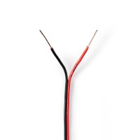 Câble de Haut-Parleur | 2x 0,35 mm2 | 100 m | Gaine | Noir/Rouge
