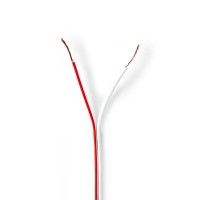 Câble de Haut-Parleur | 2x 0,50 mm2 | 100 m | Gaine | Blanc