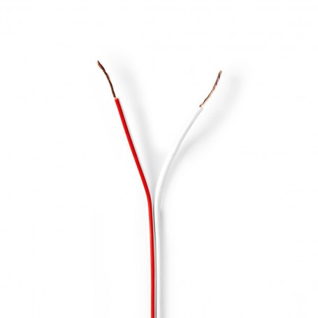 Câble de Haut-Parleur | 2x 0,50 mm2 | 100 m | Gaine | Blanc