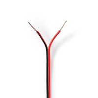 Câble de Haut-Parleur | 2x 0,50 mm2 | 100 m | Gaine | Noir/Rouge