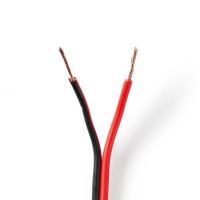 Câble de Haut-Parleur | 2x 0,75 mm2 | 100 m | Gaine | Noir/Rouge