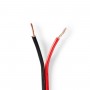 Câble de Haut-Parleur | 2x 1,50 mm2 | 100 m | Bobine | Noir/Rouge