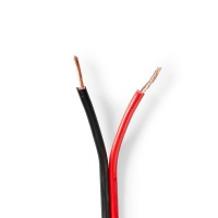 Câble de Haut-Parleur | 2x 1,50 mm2 | 100 m | Bobine | Noir/Rouge