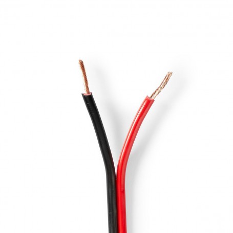 Câble de Haut-Parleur | 2x 1,50 mm2 | 100 m | Bobine | Noir/Rouge