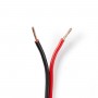 Câble de Haut-Parleur | 2x 1,50 mm2 | 100 m | Gaine | Noir/Rouge