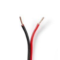 Câble de Haut-Parleur | 2x 1,50 mm2 | 100 m | Gaine | Noir/Rouge