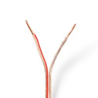 Câble de Haut-Parleur | 2x 1,50 mm2 | 100 m | Gaine | Transparent