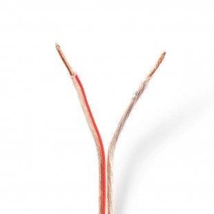 Câble de Haut-Parleur | 2x 1,50 mm2 | 100 m | Gaine | Transparent