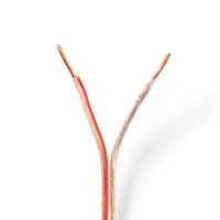 Câble de Haut-Parleur | 2x 1,50 mm2 | 15,0 m | Gaine | Transparent