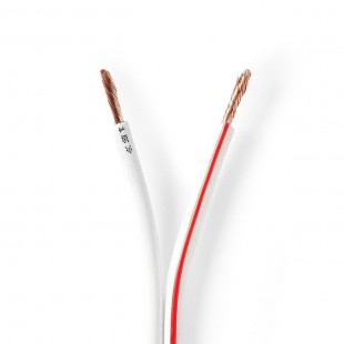 Câble de Haut-Parleur | 2x 2,50 mm2 | 100 m | Gaine | Blanc