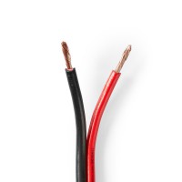 Câble de Haut-Parleur | 2x 2,50 mm2 | 100 m | Gaine | Noir/Rouge