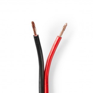 Câble de Haut-Parleur | 2x 2,50 mm2 | 100 m | Gaine | Noir/Rouge