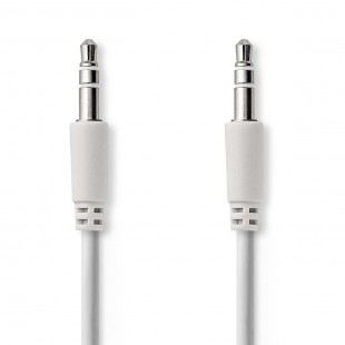 Câble Enroulé Audio Stéréo | 3,5 mm Mâle - 3,5 mm Mâle | 1,0 m | Blanc