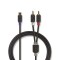 Câble Subwoofer | 2x RCA Mâles - RCA Femelle | 0,2 m | Anthracite