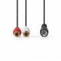 Câble Subwoofer | RCA Mâle - 2x RCA Femelles | 0,2 m | Noir