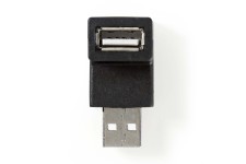 Adaptateur USB 2.0 | A Mâle - A Femelle | Angle de 90° | Noir