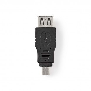 Adaptateur USB 2.0 | Mini Mâle à 5 Broches - A Femelle | Noir