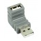 Adaptateur USB 2.0 Coudé à 90° USB A Mâle - USB A Femelle Gris