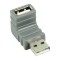 Adaptateur USB 2.0 Coudé à 90° USB A Mâle - USB A Femelle Gris
