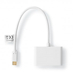Adaptateur USB-C 3.0 | USB-C Mâle - Deux USB-A Mâles | 0,2 m