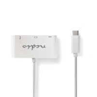 Câble Adaptateur USB Type-C | Type-C Mâle - A Femelle / Type-C Femelle / VGA Femelle | 0,2 m | Blanc