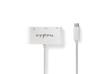 Câble Adaptateur USB Type-C | Type-C Mâle - A Femelle / Type-C Femelle / VGA Femelle | 0,2 m | Blanc