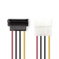 Câble d'alimentation interne | Molex Mâle - SATA Femelle à 7 Broches Angle 90° | 0,15 m | Divers