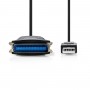 Câble d'Imprimante USB | USB A Mâle - Centronics Mâle à 36 Broches | 2,0 m | Noir