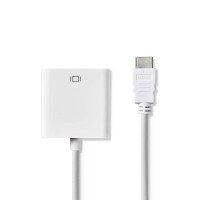 Câble HDMI™ vers VGA | Connecteur HDMI™ - VGA Femelle + sortie 3,5 mm | 0,2 m | Blanc