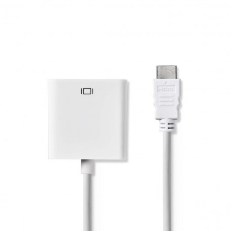 Câble HDMI™ vers VGA | Connecteur HDMI™ - VGA Femelle + sortie 3,5 mm | 0,2 m | Blanc