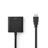 Câble HDMI™ vers VGA | Connecteur HDMI™ - VGA Femelle + sortie 3,5 mm | 0,2 m | Noir