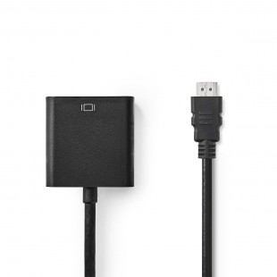 Câble HDMI™ vers VGA | Connecteur HDMI™ - VGA Femelle + sortie 3,5 mm | 0,2 m | Noir