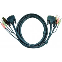 Câble KVM DVI-D 18+1p Mâle / USB A Mâle / 2x 3,5 mm mâle - DVI-D 18+1p Mâle / USB A Mâle / 2x 3,5 mm mâle 1.8 m