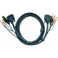 Câble KVM DVI-D 18+1p Mâle / USB A Mâle / 2x 3,5 mm mâle - DVI-D 18+1p Mâle / USB A Mâle / 2x 3,5 mm mâle 3.0 m