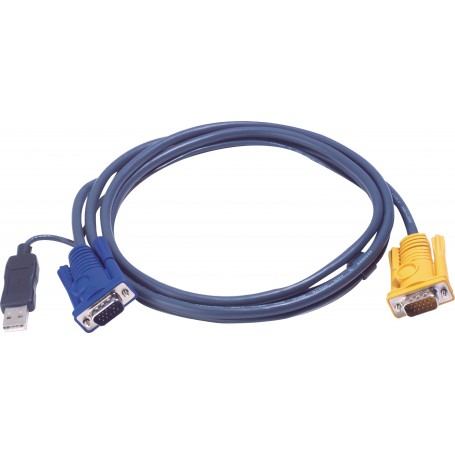 Câble KVM VGA Mâle / USB A Mâle - Aten SPHD15-Y 1.8 m
