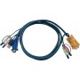Câble KVM VGA Mâle / USB A Mâle / 2x 3,5 mm mâle / 2x 3.5 mm fiche - Aten SPHD15-Y / 2x 3.5 mm fiche 1.8 m