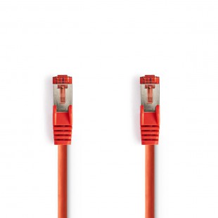 Câble Réseau Cat 6 S/FTP | RJ45 Mâle - RJ45 Mâle | 1,5 m | Touche rouge
