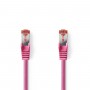 Câble Réseau Cat 6 S/FTP | RJ45 Mâle - RJ45 Mâle | 15 m | Rose
