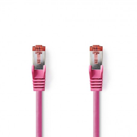 Câble Réseau Cat 6 S/FTP | RJ45 Mâle - RJ45 Mâle | 15 m | Rose